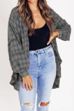 Cardigan Loose Casual Checkered Shirt