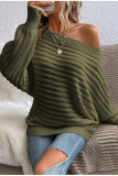 One Shoulder Collar Solid Color Sweater