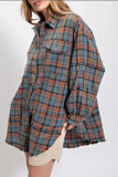 Cardigan Loose Casual Checkered Shirt