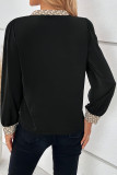 Printed V-Neck Long Sleeved Shirt