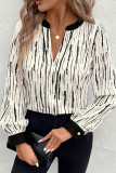 V-Neck Long Sleeved Contrasting Shirt