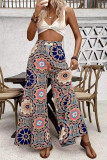 Vintage Printed Long Wide Leg Pants