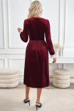Velvet Lace Contrasting Long Sleeved Dress