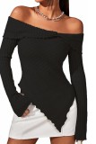 Off Shoulder Slim Split Top