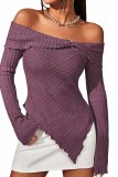 Off Shoulder Slim Split Top