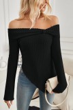 Off Shoulder Slim Split Top