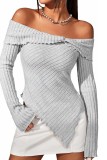 Off Shoulder Slim Split Top