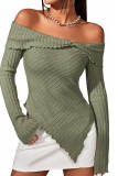 Off Shoulder Slim Split Top