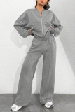 Cardigan Zipper Slim Fit Elastic Two-Piece Set