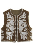 Ethnic Style Embroidered Cardigan Vest