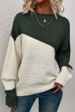 Round Neck Versatile Knitted Long Sleeved Sweater