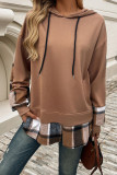 Fake Two-Piece Spliced Hooded Long Sleeved Sweatshirt