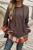 Fake Two-Piece Spliced Hooded Long Sleeved Sweatshirt