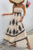 Ethnic Style Strapless Printed Dress