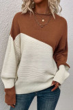 Round Neck Versatile Knitted Long Sleeved Sweater