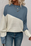 Round Neck Versatile Knitted Long Sleeved Sweater