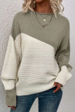 Round Neck Versatile Knitted Long Sleeved Sweater