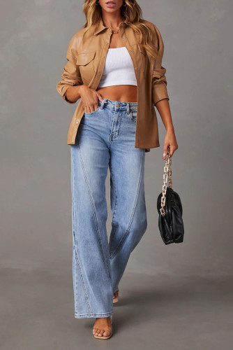 High Waisted Loose Denim Pants