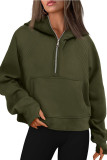 Fleece Half Zipper Hooded Sports Sweatshirt