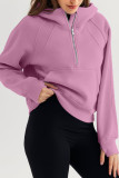 Fleece Half Zipper Hooded Sports Sweatshirt