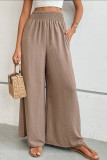 Casual Drawstring Elastic Waist Wide Leg Pants