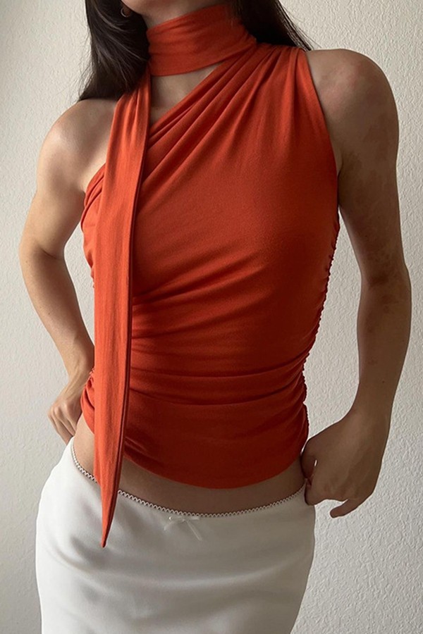 Chic Off Shoulder Neck Strap Tops