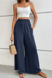 Casual Drawstring Elastic Waist Wide Leg Pants