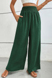 Casual Drawstring Elastic Waist Wide Leg Pants