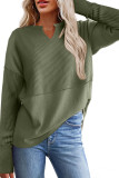 Waffle V Neck Long Sleeved Tops