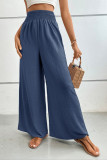 Casual Drawstring Elastic Waist Wide Leg Pants