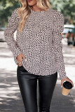 Puff Sleeve Leopard Print Long Sleeved Shirt