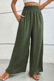 Casual Drawstring Elastic Waist Wide Leg Pants