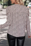 Puff Sleeve Leopard Print Long Sleeved Shirt