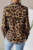 Leopard Long Sleeve Waist Tie Shirt