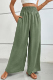 Casual Drawstring Elastic Waist Wide Leg Pants