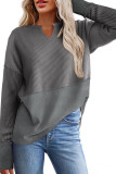 Waffle V Neck Long Sleeved Tops