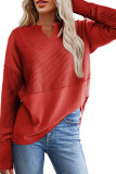 Waffle V Neck Long Sleeved Tops