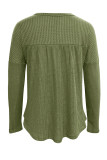 Solid Color Long Sleeved V-Neck Knitted Top