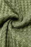 Solid Color Long Sleeved V-Neck Knitted Top