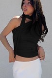 Chic Off Shoulder Neck Strap Tops