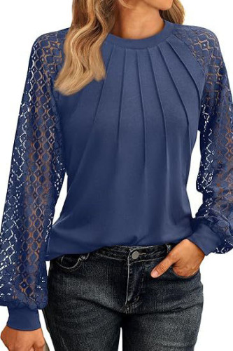 Womens Long Sleeve Shirts Lace Tops