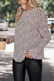 Puff Sleeve Leopard Print Long Sleeved Shirt