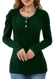 Bubble Long Sleeved Casual Knitted Top