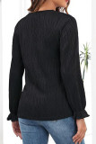 Jacquard Textured Round Neck T-Shirt