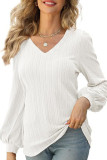 V-Neck Long Sleeved Loose T-Shirt