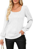 Knitted U-Neck Long Sleeved T-Shirt