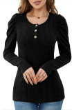 Bubble Long Sleeved Casual Knitted Top