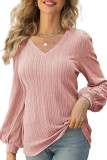 V-Neck Long Sleeved Loose T-Shirt