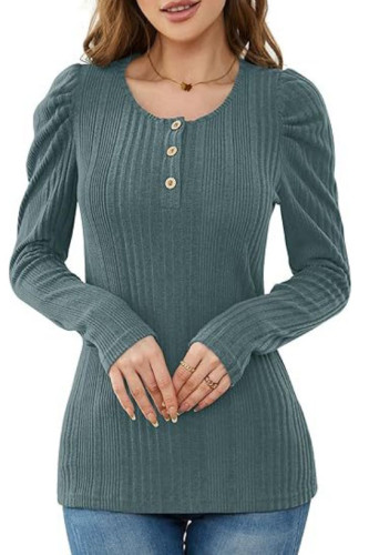 Bubble Long Sleeved Casual Knitted Top