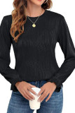 Jacquard Textured Round Neck T-Shirt